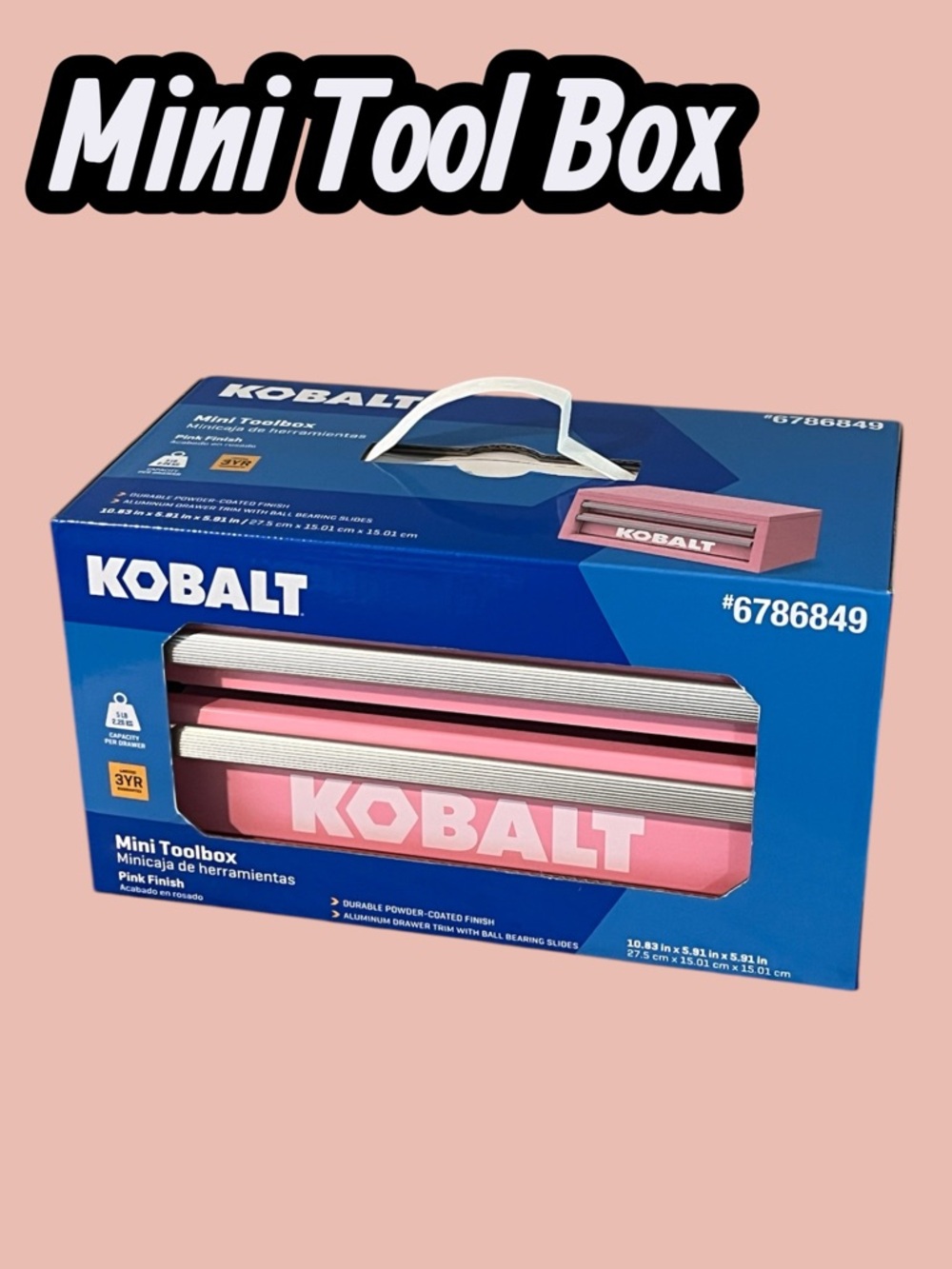 Pink Kobalt Mini Toolbox 2 Drawer Steel NEW Limited Edition #6786849